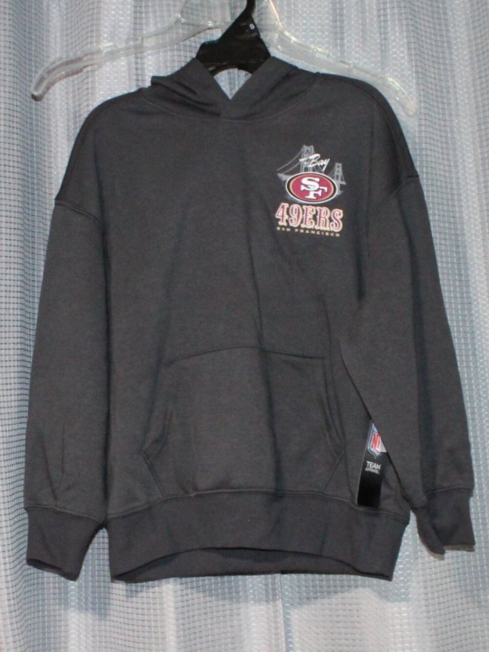 NWT NFL Team Boys san Francisco 49ers Pullover Hoodie Dark Grey Size Small (6-7)